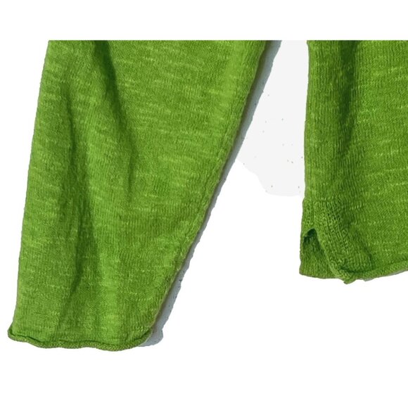 Eileen Fisher Grass Green Organic Linen Cotton Long Sleeve Tunic Sweater - Picture 10 of 10